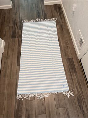 Victoria's Secret Blue & White Striped Beach Towel